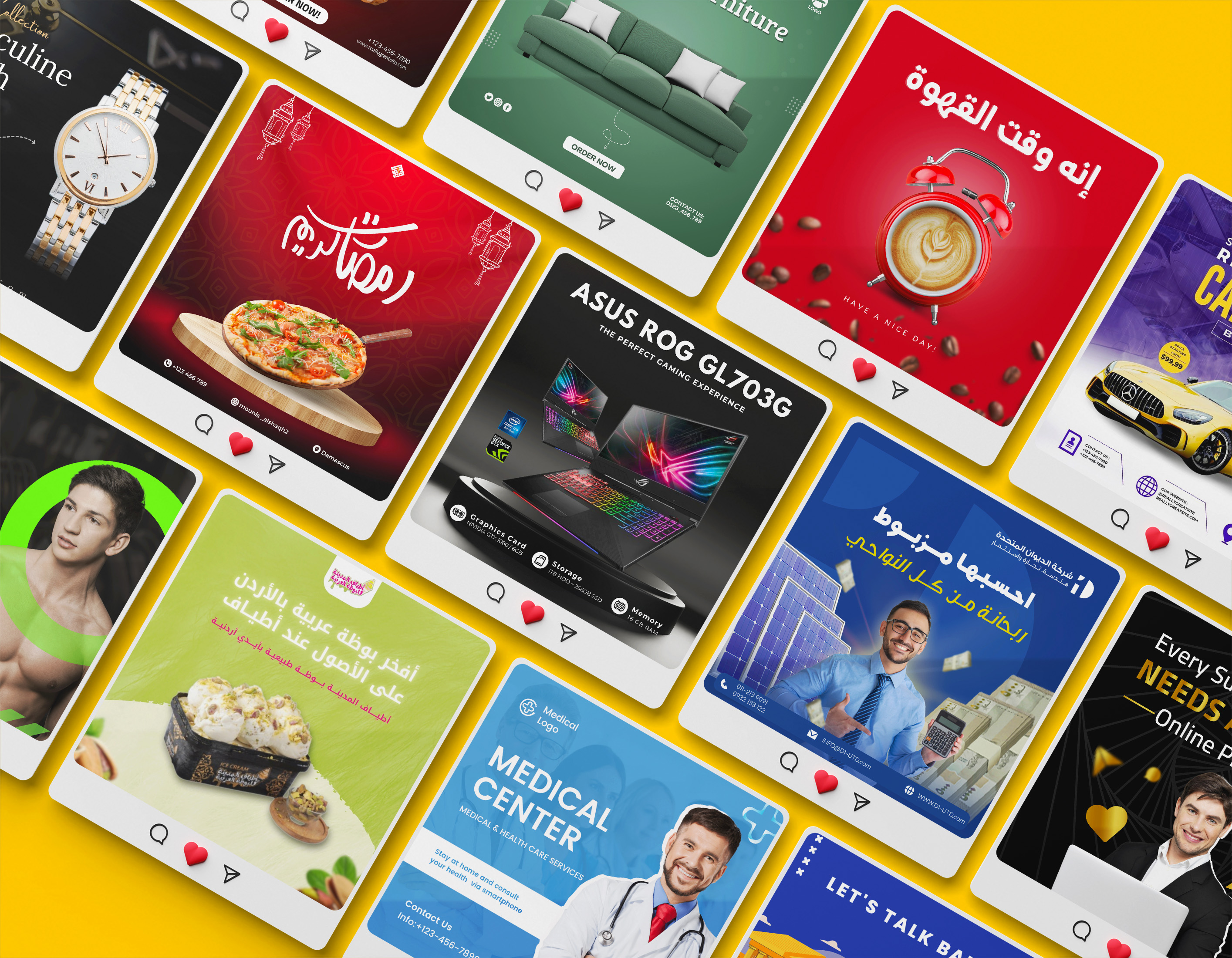 مشروع تصميم محتوى سوشيال ميديا